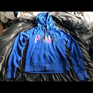 blue Victoria Secret PINK zip up jacket